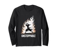 Ilustración de Lavado de Tinta con Aura de Fuego Manga Larga