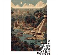 Ilustración de Mesoamérica Hace 3000 años Rompecabezas para Adultos || 38x26cm/1000pcs Juegos EduGatoivos De Decoración del Hogar