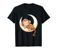 Ilustración de Mono Dormido en la Luna Camiseta