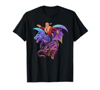 Ilustración de Navidad de dragón Volando a Caballo Fresco Santa Camiseta