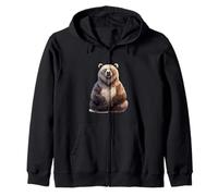 Ilustración de Oso meditando pacífico Sudadera con Capucha