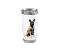 Ilustración de perro belga malinois Vaso térmico de acero inoxidable de doble pared