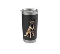 Ilustración de perro belga malinois Vaso térmico de acero inoxidable de doble pared