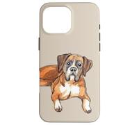 Ilustración de perro boxeador acuarela Carcasa para iPhone 16 Pro Max
