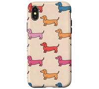 Ilustración de perro de patrón de perro salchicha Carcasa para iPhone X/XS
