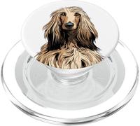 Ilustración de Perro Sabueso Afgano Crema PopSockets PopGrip para MagSafe