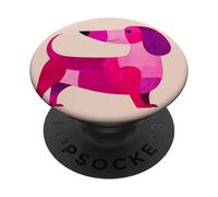 Ilustración de Perro Salchicha de Arte Popular juguetón PopSockets PopGrip Adhesivo