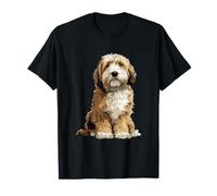Ilustración de Perro Terrier Tibetano Dorado y Blanco Camiseta