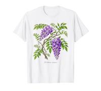 Ilustración de Planta de glicina China Wisteria sinensis Camiseta gráfica económica, Hombre, Blanco, L
