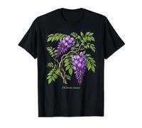 Ilustración de Planta de glicina China Wisteria sinensis Camiseta gráfica económica, Hombre, Negro, XL