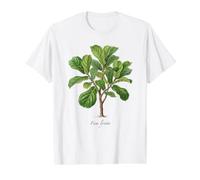 Ilustración de Planta de Higo de Hoja de violín Camiseta gráfica económica, Hombre, Blanco, XL