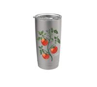 Ilustración de planta de tomate vintage Tomate clásico Vaso térmico de acero inoxidable de doble pared
