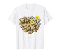 Ilustración de Plantas Living Stones Lithops Camiseta gráfica económica, Hombre, Blanco, XL