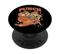 Ilustración de ponche de Mono bebé y Amigos PopSockets PopGrip Adhesivo