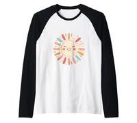 Ilustración de Sol Kawaii para niños Camiseta Manga Raglan