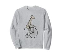 Ilustración, de, un, Jirafa, Montando, un, Penny-Farthing Bicicleta Sudadera