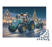 Ilustración de un Tractor Verde 38x26cm/1000pcs Puzzle Adecuado para Adultos Y Multitud Mayores De 14 Años