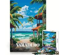 Ilustración de Varadero, Cuba Beach Resort Rompecabezas de 1000 Piezas para Adultos Ideal para Mejorar la Memoria Un pasatiempo Relajante Corte preciso Un Regalo Original (38x52cm)