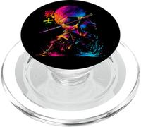 Ilustración del Arte del chapoteo del Guerrero Samurai PopSockets PopGrip para MagSafe