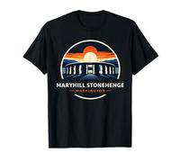 Ilustración del Atardecer de Maryhill Stonehenge Washington Camiseta