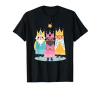 Ilustración del Día de los Reyes de los Tres Reyes Magos - Arte Cultural de la Epi Camiseta gráfica económica, Hombre, Negro, L
