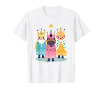 Ilustración del Día de los Reyes de los Tres Reyes Magos - Arte Cultural de la Epi Camiseta gráfica económica, Hombre, Blanco, S