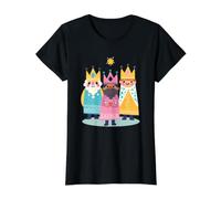 Ilustración del Día de los Reyes de los Tres Reyes Magos - Arte Cultural de la Epi Camiseta gráfica económica, Mujer, Negro, M