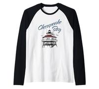 Ilustración del Faro de la bahía de Chesapeake Camiseta Manga Raglan