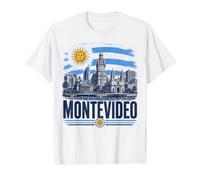 Ilustración del Skyline de Montevideo para Viajeros Camiseta gráfica económica