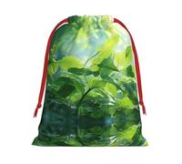 Ilustración Digital Art Leaf Holiday Drawstring Gift Bags Party Special Bags For Candy Wedding Favors Christmas