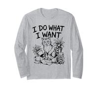 Ilustración Divertida de Actitud de Gato I Do What I Want Manga Larga