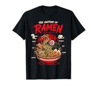 Ilustración Divertida del Arte de los Fideos japoneses de la anatomía del Ramen Camiseta