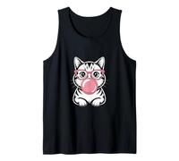 Ilustración Divertida del Gato Que sopla Chicle Camiseta sin Mangas