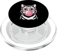 Ilustración Divertida del Gato Que sopla Chicle PopSockets PopGrip para MagSafe