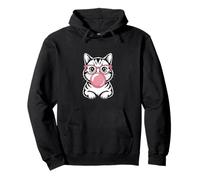 Ilustración Divertida del Gato Que sopla Chicle Sudadera con Capucha