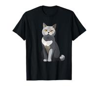 Ilustración estilizada de gato British Shorthair Camiseta