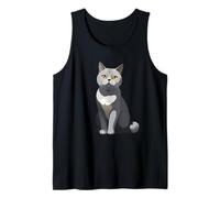 Ilustración estilizada de gato British Shorthair Camiseta sin Mangas