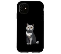 Ilustración estilizada de gato British Shorthair Carcasa para iPhone 11