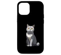 Ilustración estilizada de gato British Shorthair Carcasa para iPhone 12/12 Pro