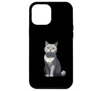 Ilustración estilizada de gato British Shorthair Carcasa para iPhone 12 Pro Max