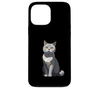 Ilustración estilizada de gato British Shorthair Carcasa para iPhone 13 Pro Max