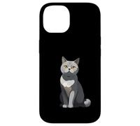Ilustración estilizada de gato British Shorthair Carcasa para iPhone 14