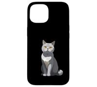 Ilustración estilizada de gato British Shorthair Carcasa para iPhone 15