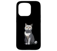 Ilustración estilizada de gato British Shorthair Carcasa para iPhone 15 Pro