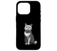 Ilustración estilizada de gato British Shorthair Carcasa para iPhone 16 Pro