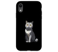 Ilustración estilizada de gato British Shorthair Carcasa para iPhone XR