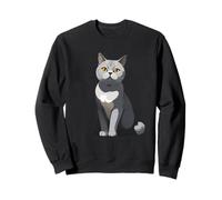 Ilustración estilizada de gato British Shorthair Sudadera
