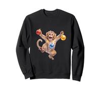 Ilustración Festiva Alegre del Mono del Invierno Sudadera