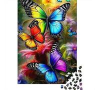 Ilustración Floral de Mariposa Vibrante Set De Rompecabezas 1000 Piezas, Cartón Premium, Regalo Cumpleaños, Juego De Reto Difícil 52x38cm/1000pcs