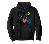 Ilustración gráfica de panda de basura con corazón Sudadera con Capucha